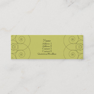Charleston - Muted Yellow Green (Double Sided) Mini Business Card