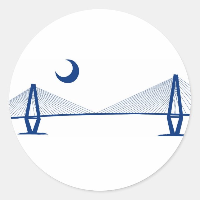 Charleston Ravenel Bridge Classic Round Sticker (Front)