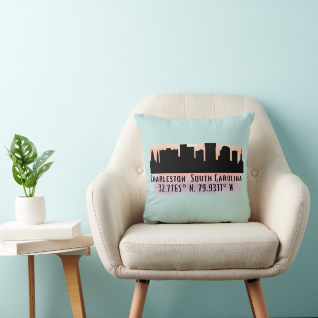 Charleston SC City Skyline  Cushion (Chair)