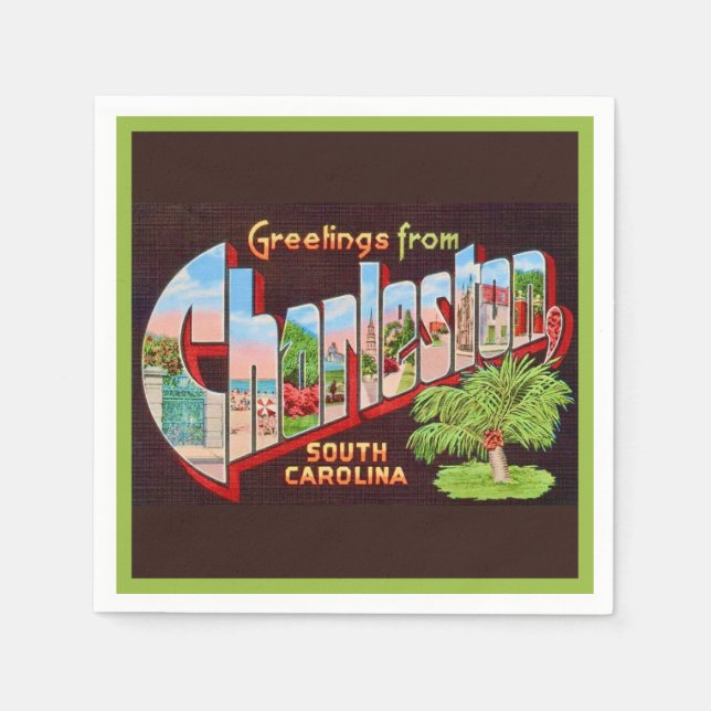 Charleston SC Greetings Cocktail Napkins (Front)