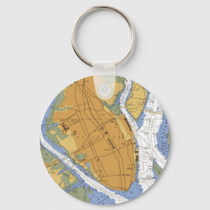Charleston SC  Harbour Navigation Chart Keychain
