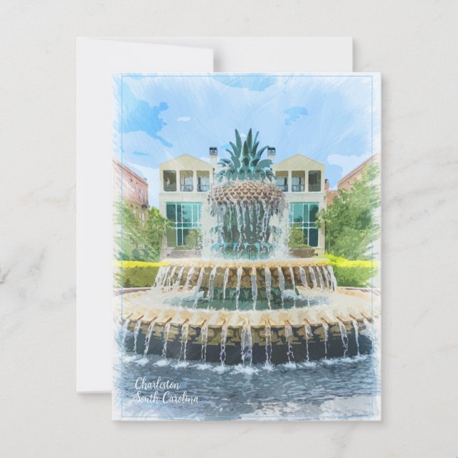 Charleston SC Pineapple Fountain Card (Front)