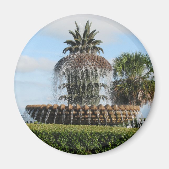 Charleston SC Pineapple Fountain Magnet (Front)