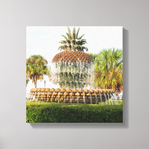 Charleston SC Pineapple Fountain, Waterfront Park Canvas Print