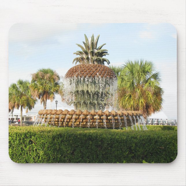 Charleston SC Pineapple Fountain, Waterfront Park Mouse Pad (Front)