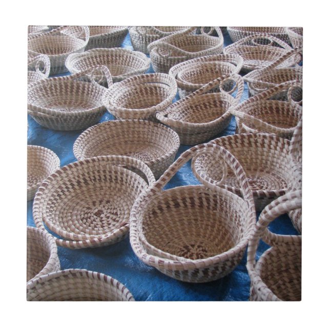 Charleston SC Sweetgrass Baskets Ceramic Tile (Front)