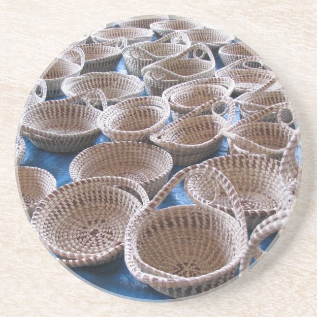 Charleston SC Sweetgrass Baskets Stone Coaster (Front)
