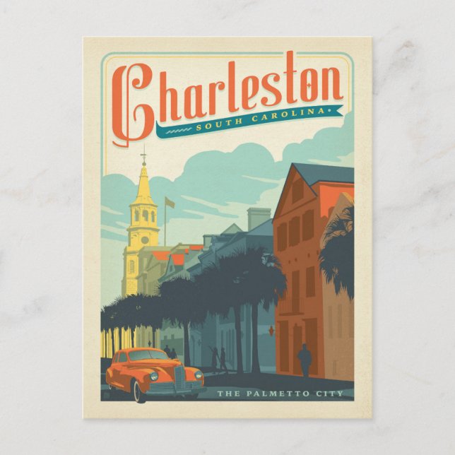 Charleston, SC - The Palmetto City Postcard (Front)