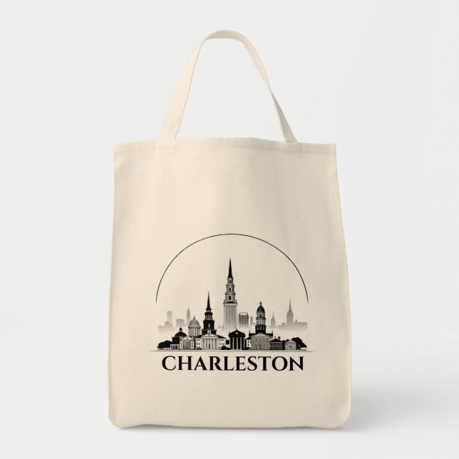 Charleston Skyline Eco-Friendly Tote Bag (Front)