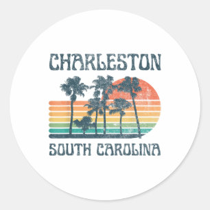 Charleston South Carolina Beach Summer Vacation Vi Classic Round Sticker