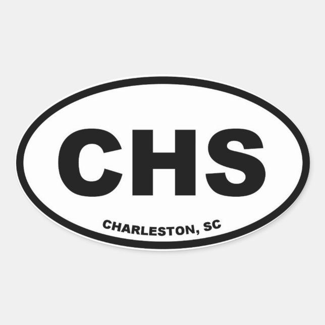 Charleston, South Carolina CHS Oval Sticker (Front)