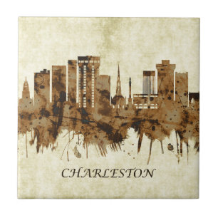 Charleston South Carolina Cityscape Ceramic Tile