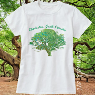 Charleston South Carolina Elegant Live Oak Tree T-Shirt