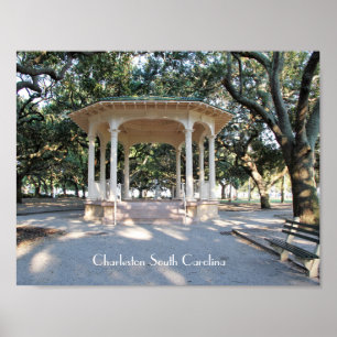 Charleston South Carolina, Gazebo, Battery Poster