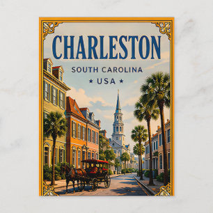 🏛️ Charleston South Carolina Historic Retro Postcard