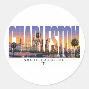 Charleston South Carolina Historic Street Travel Classic Round Sticker