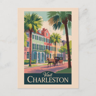 Charleston South Carolina Illustration Travel Art Postcard