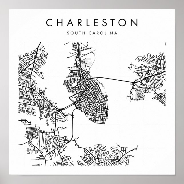 Charleston South Carolina Minimal Modern Street Poster (Front)