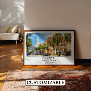 Charleston South Carolina Poster, Watercolor Poster