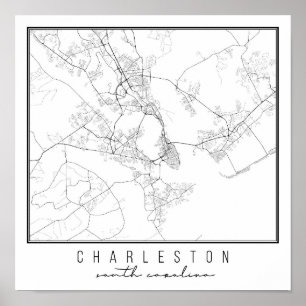 Charleston South Carolina Street Map Poster