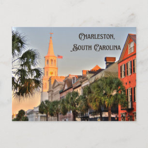Charleston, South Carolina Sunset over Church  Postcard