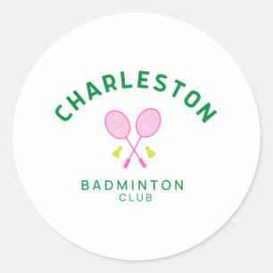 Charleston South Carolina Tennis Badminton Club Classic Round Sticker