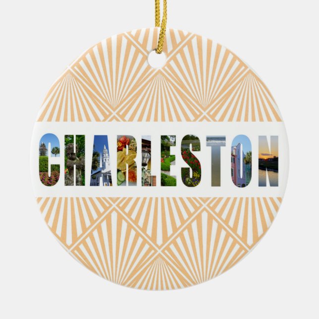 Charleston South Carolina Travel Photos Christmas Ceramic Ornament (Front)