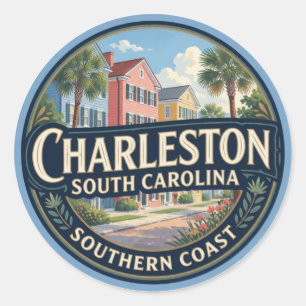 Charleston South Carolina USA Historic Coast Trave Classic Round Sticker