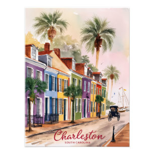 Charleston South Carolina Watercolor Painting Photo Print