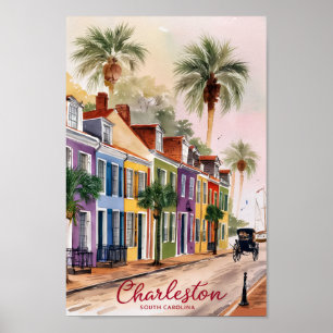 Charleston South Carolina Watercolor Painting Poster