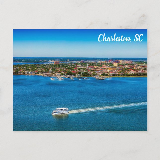 Charleston South Carolina Waterfront City Skyline Postcard (Front)