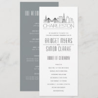 Charleston Stylised Skyline | Wedding Program