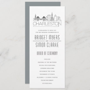 Charleston Stylised Skyline   Wedding Program