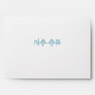 Charleston Toile in Blue Skyline Envelope