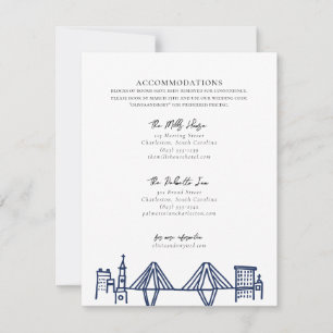 Charleston Toile in Navy Blue Accommodations Card