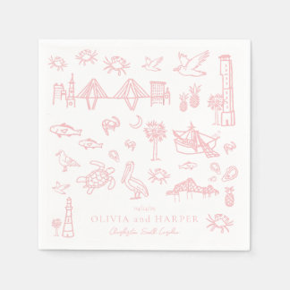Charleston Toile in Pink Napkin