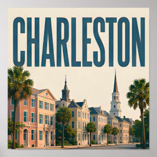 Charleston Travel Southern Elegance Poster