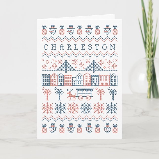 Charleston Ugly Sweater Print Holiday Card (Front)
