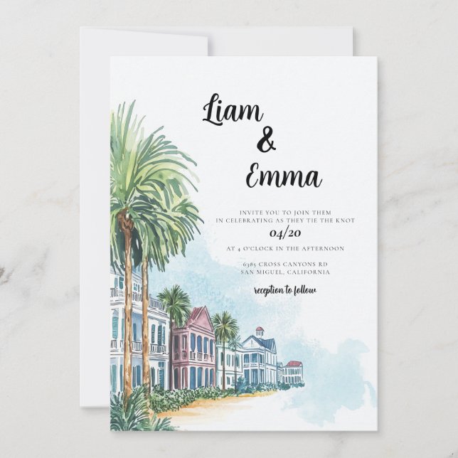 Charleston Wedding Destination Invitation (Front)
