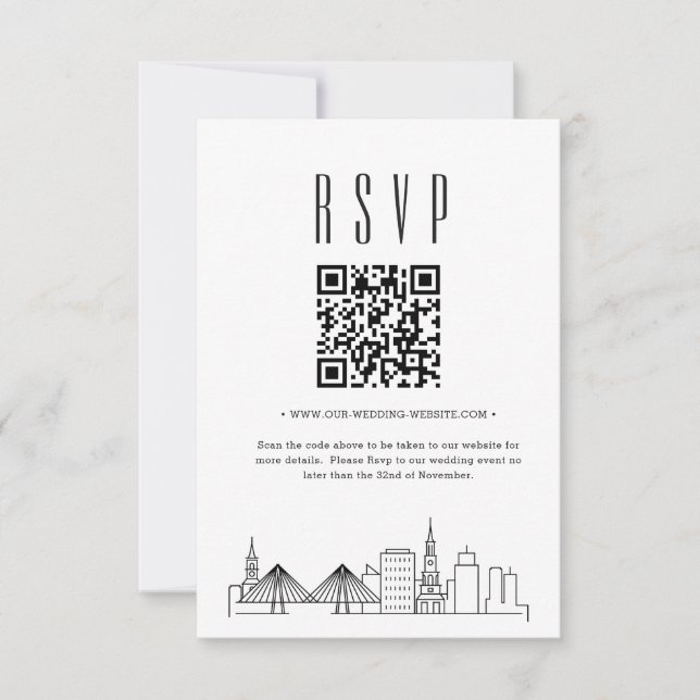 Charleston Wedding QR code RSVP (Front)