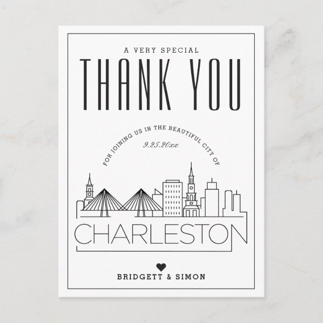 Charleston Wedding | Thanks for Coming! Postcard (Front)