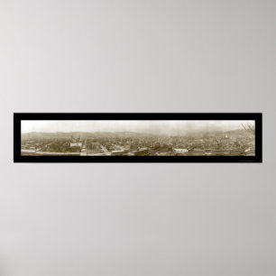 Charleston West Virginia Birdseye Photo 1909 Poster