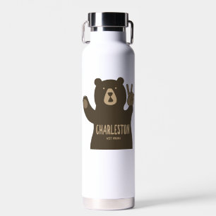 Charleston West Virginia Peace Bear Water Bottle