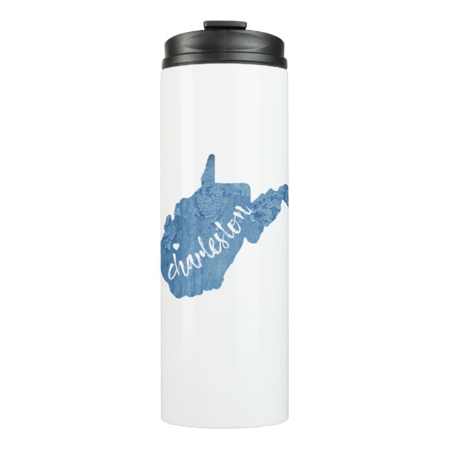Charleston West Virginia Wood Grain Thermal Tumbler (Front)