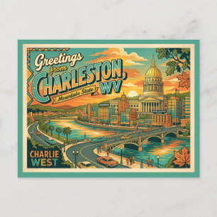 Charleston WV Charlie West Vintage Style Postcard