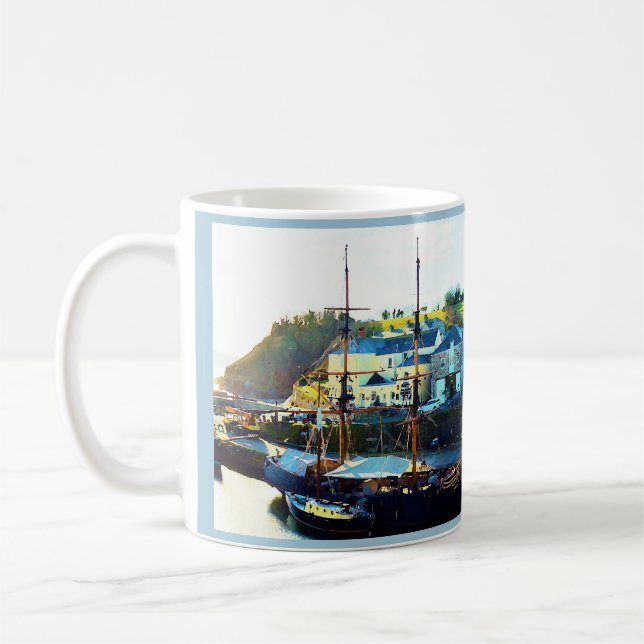 Charlestown Harbor Cornwall England Coffee Mug (Left)