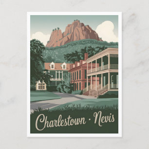 Charlestown Nevis Vintage Postcard