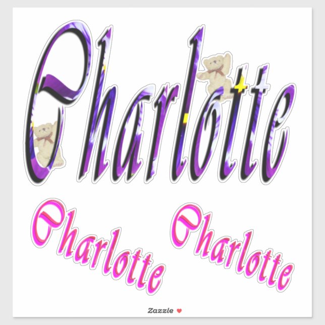 Charlette Name With Teddies, (Sheet)