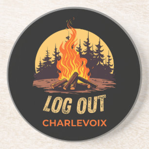 Charlevoix Michigan Campfire Coaster