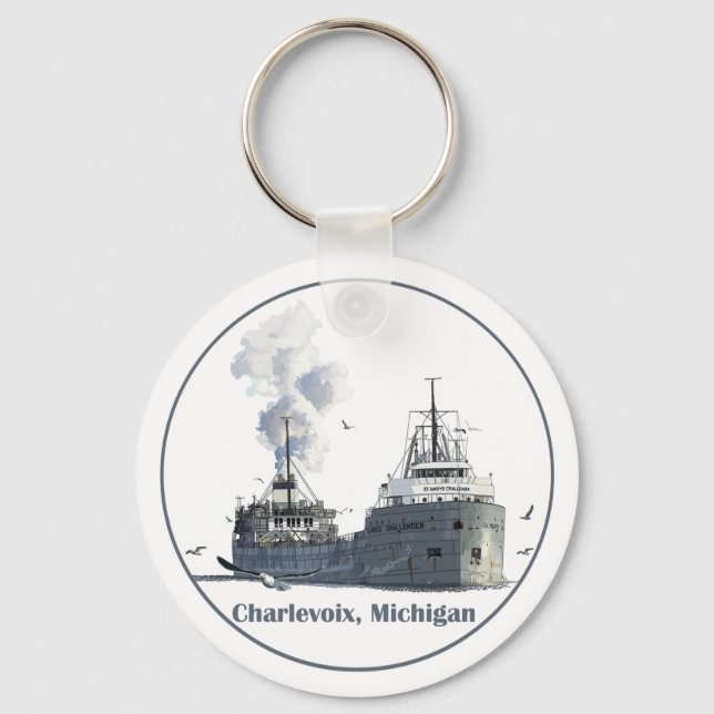 Charlevoix, Michigan Key Ring (Front)
